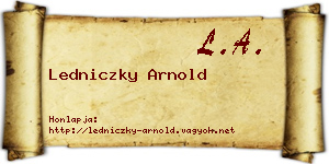 Ledniczky Arnold névjegykártya